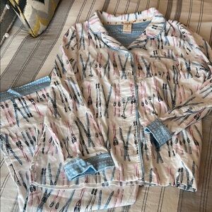 Munki Munki Cozy Ski Print Pajama Set women’s lg